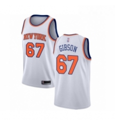 Youth New York Knicks 67 Taj Gibson Swingman White Basketball Jersey Association Edition 