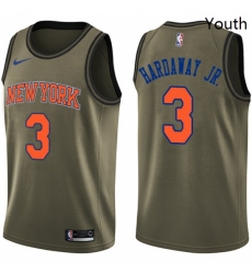 Youth Nike New York Knicks 3 Tim Hardaway Jr Swingman Green Salute to Service NBA Jersey 