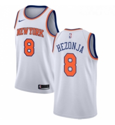 Youth Nike New York Knicks 8 Mario Hezonja Swingman White NBA Jersey Association Edition 