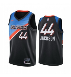 Men Nike Oklahoma City Thunder 44 Justin Jackson Black NBA Swingman 2020 21 City Edition Jersey