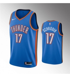 Men Oklahoma City Thunder 17 Dennis Schroder Blue Stitched Basketball Jersey