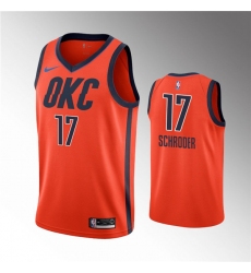 Men Oklahoma City Thunder 17 Dennis Schroder Orange Stitched Basketball Jersey