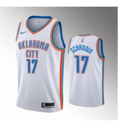 Men Oklahoma City Thunder 17 Dennis Schroder White Stitched Basketball Jersey