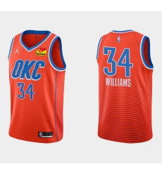 Men Oklahoma City Thunder 34 Kenrich Williams Orange Stitched Basketball Jersey