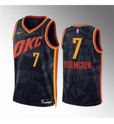 Men Oklahoma City Thunder 7 Chet Holmgren Black 2023 24 City Edition Stitched Basketball Jersey