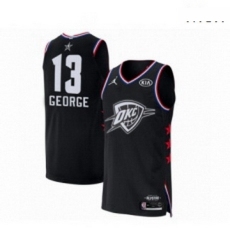 Mens Jordan Oklahoma City Thunder 13 Paul George Authentic Black 2019 All Star Game Basketball Jersey 