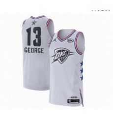 Mens Jordan Oklahoma City Thunder 13 Paul George Authentic White 2019 All Star Game Basketball Jersey 