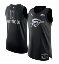 Mens Nike Jordan Oklahoma City Thunder 0 Russell Westbrook Authentic Black 2018 All Star Game NBA Jersey