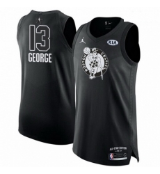 Mens Nike Jordan Oklahoma City Thunder 13 Paul George Authentic Black 2018 All Star Game NBA Jersey 