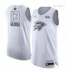 Mens Nike Jordan Oklahoma City Thunder 13 Paul George Authentic White 2018 All Star Game NBA Jersey 