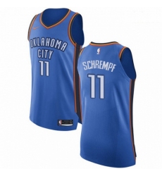 Mens Nike Oklahoma City Thunder 11 Detlef Schrempf Authentic Royal Blue Road NBA Jersey Icon Edition