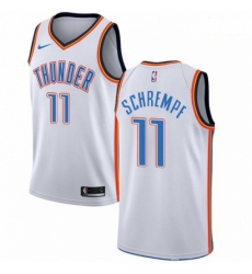 Mens Nike Oklahoma City Thunder 11 Detlef Schrempf Swingman White Home NBA Jersey Association Edition