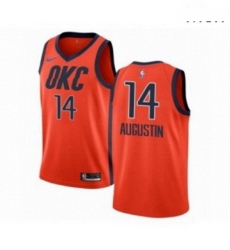 Mens Nike Oklahoma City Thunder 14 DJ Augustin Orange Swingman Jersey Earned Edition