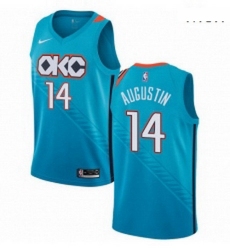Mens Nike Oklahoma City Thunder 14 DJ Augustin Swingman Turquoise NBA Jersey City Edition