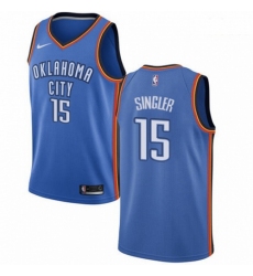 Mens Nike Oklahoma City Thunder 15 Kyle Singler Swingman Royal Blue Road NBA Jersey Icon Edition
