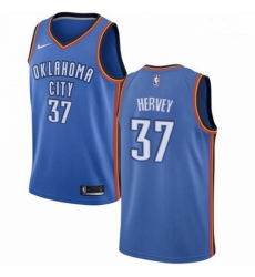 Mens Nike Oklahoma City Thunder 37 Kevin Hervey Swingman Royal Blue NBA Jersey Icon Edition 