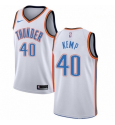 Mens Nike Oklahoma City Thunder 40 Shawn Kemp Swingman White Home NBA Jersey Association Edition