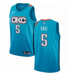 Mens Nike Oklahoma City Thunder 5 Devon Hall Swingman Turquoise NBA Jersey City Edition 