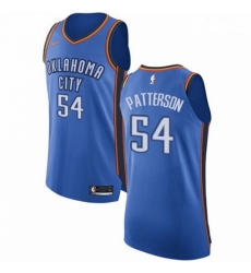 Mens Nike Oklahoma City Thunder 54 Patrick Patterson Authentic Royal Blue Road NBA Jersey Icon Edition 