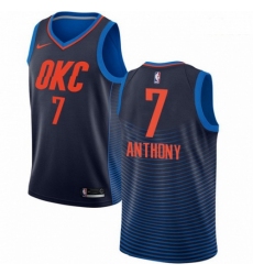 Mens Nike Oklahoma City Thunder 7 Carmelo Anthony Authentic Navy Blue NBA Jersey Statement Edition 