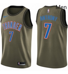 Mens Nike Oklahoma City Thunder 7 Carmelo Anthony Swingman Green Salute to Service NBA Jersey 