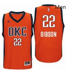 Mens Oklahoma City Thunder 22 Taj Gibson adidas Orange Player Swingman Jersey 