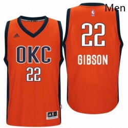Mens Oklahoma City Thunder 22 Taj Gibson adidas Orange Player Swingman Jersey 
