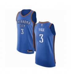 Mens Oklahoma City Thunder 3 Chris Paul Authentic Royal Blue Basketball Jersey Icon Edition 