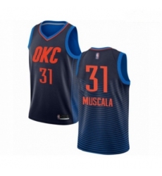 Mens Oklahoma City Thunder 31 Mike Muscala Authentic Navy Blue Basketball Jersey Statement Edition 