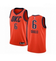 Mens Oklahoma City Thunder 6 Hamidou Diallo Orange Swingman Jersey Earned Edition 