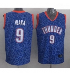 Thunder 9 Serge Ibaka Blue Crazy Light Stitched NBA Jersey