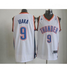 Thunder 9 Serge Ibaka White Revolution 30 Stitched NBA Jersey