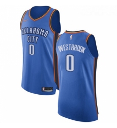 Womens Nike Oklahoma City Thunder 0 Russell Westbrook Authentic Royal Blue Road NBA Jersey Icon Edition