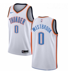 Womens Nike Oklahoma City Thunder 0 Russell Westbrook Swingman White Home NBA Jersey Association Edition