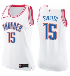 Womens Nike Oklahoma City Thunder 15 Kyle Singler Swingman WhitePink Fashion NBA Jersey