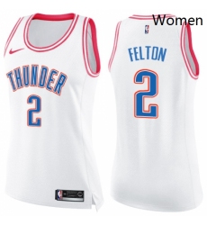 Womens Nike Oklahoma City Thunder 2 Raymond Felton Swingman WhitePink Fashion NBA Jersey 