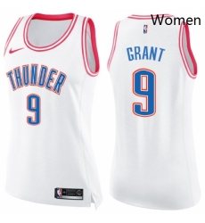 Womens Nike Oklahoma City Thunder 9 Jerami Grant Swingman WhitePink Fashion NBA Jersey