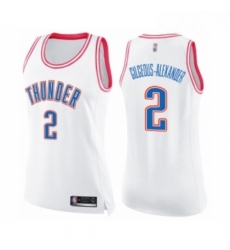 Womens Oklahoma City Thunder 2 Shai Gilgeous Alexander Swingman White Pink Fashion Basketball Jersey 