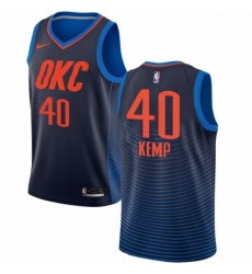 Youth Nike Oklahoma City Thunder 40 Shawn Kemp Authentic Navy Blue NBA Jersey Statement Edition
