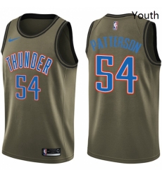 Youth Nike Oklahoma City Thunder 54 Patrick Patterson Swingman Green Salute to Service NBA Jersey 