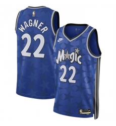 Men Orlando Magic 22 Franz Wagner Blue 2023 24 Classic Edition Stitched Basketball Jersey