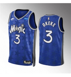 Men Orlando Magic 3 Chuma Okeke Blue 2023 24 Classic Edition Stitched Basketball Jersey