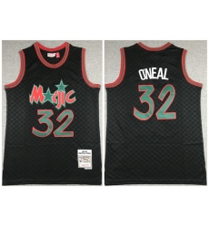 Men Orlando Magic 32 Shaquille O 27Neal Black Throwback Stitched Jersey