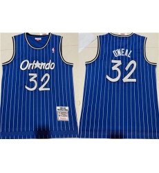 Men Orlando Magic 32 Shaquille O 27Neal Blue Stitched Jersey