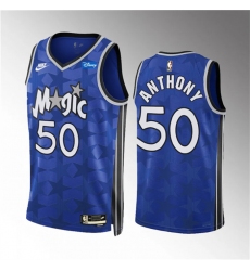 Men Orlando Magic 50 Cole Anthony Blue 2023 24 Classic Edition Stitched Basketball Jersey