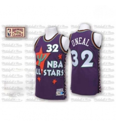 Mens Adidas Orlando Magic 32 Shaquille ONeal Authentic Purple 1995 All Star Throwback NBA Jersey