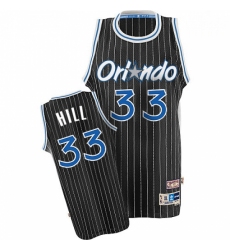 Mens Adidas Orlando Magic 33 Grant Hill Authentic Black Throwback NBA Jersey