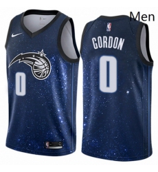 Mens Nike Orlando Magic 0 Aaron Gordon Swingman Blue NBA Jersey City Edition