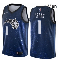 Mens Nike Orlando Magic 1 Jonathan Isaac Authentic Blue NBA Jersey City Edition