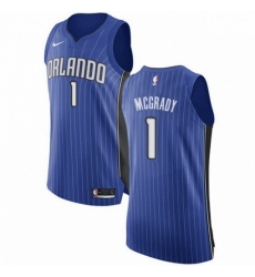 Mens Nike Orlando Magic 1 Tracy Mcgrady Authentic Royal Blue Road NBA Jersey Icon Edition